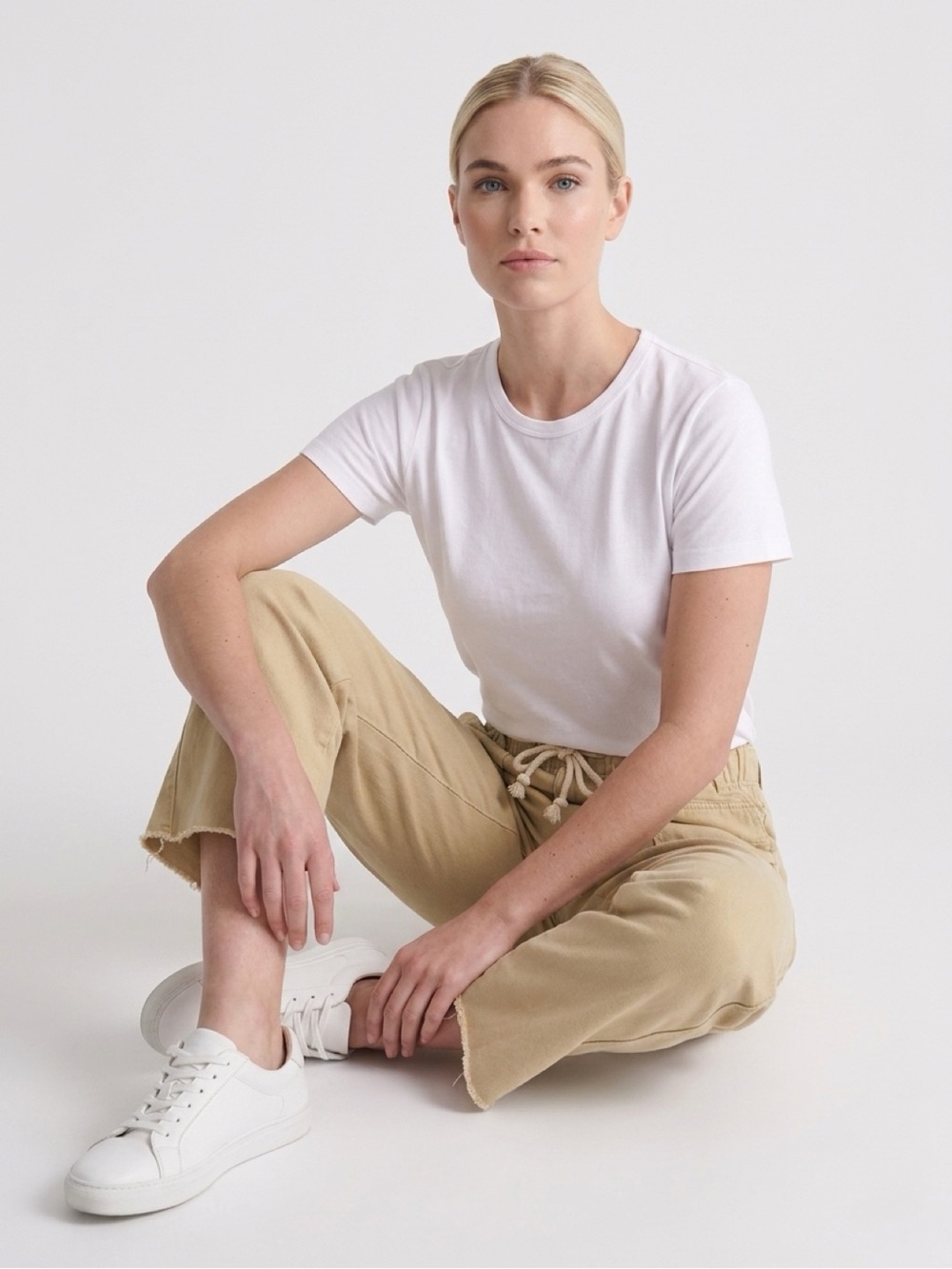 Easel  Drawstring Utility Pants in Khaki